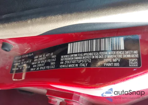 2016 Fiat 500X Easy z USA, uszkodzony, nr VIN ZFBCFXBT7GP372712